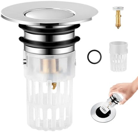 Pop-up-Bounce-Core-Waschbecken-Abflussfilter, Pop-up-Waschbecken-Abflussstopfen - Verstopfungssicherer Waschbecken-Ablauffilter,Multifunktionaler Waschbecken-Siebstopper für die Haushaltswaschbeckenkü