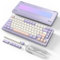 ATTACK SHARK X75 VIA Mit Vollaluminium Kabellose Mechanische Gaming-Tastatur, BT/2.4GHz/USB-C Kabel, Hot-Swap Vorgeölte Lineare Schalter RGB, 75% QWERTY-Layout Mit Fünfschichtiger Polsterung -Lila