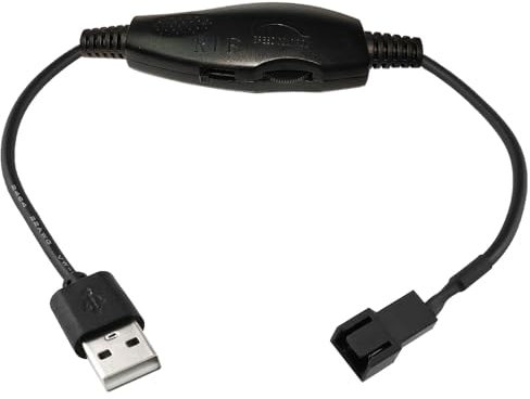 Gebildet - Cable adaptador de corriente con funda para ventilador de PC de 3 y 4 pines, elevador de voltaje de 12 V, USB, con interruptor y regulador de velocidad
