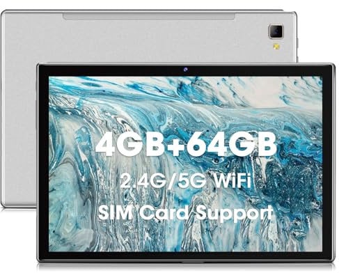 qunyiCO Android Tablet 10 inch Tablets Y20 (10.1'') Android 10.0 Tablet, 4G Dual SIM, 4GB RAM 64GB ROM, 8000mAh, 1280x800 IPS, 5MP+13MP Dual Camera, 5G / 2.4G Dual WiFi, Type C/OTG/GPS