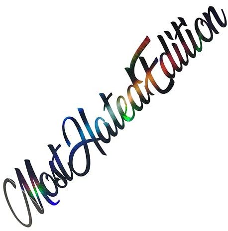 Auto Aufkleber MOST HATED EDITION stylischer Schriftzug als perfekter Hingucker (Hologramm Oilslick Black, 55cm x 7,5cm)