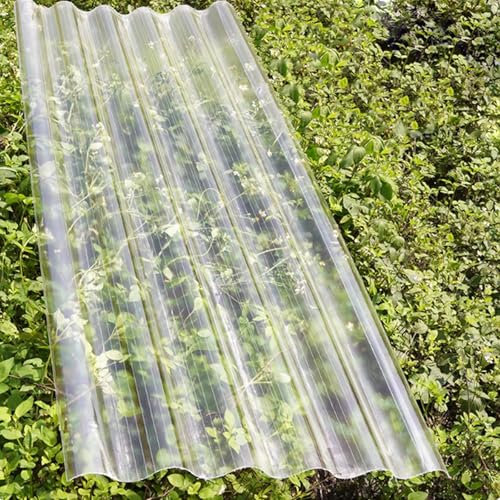 Transparent Kurzrollen,Wellplatten,Gewächshausplatten,Regenfeste Tageslichtplatten,Wärmeisolierung Dachplatten,Dachblech für Gerätehaus,Ersetzen Dachpaneele,2mm Dick (0.9x2m/35x79in,1 Pcs)