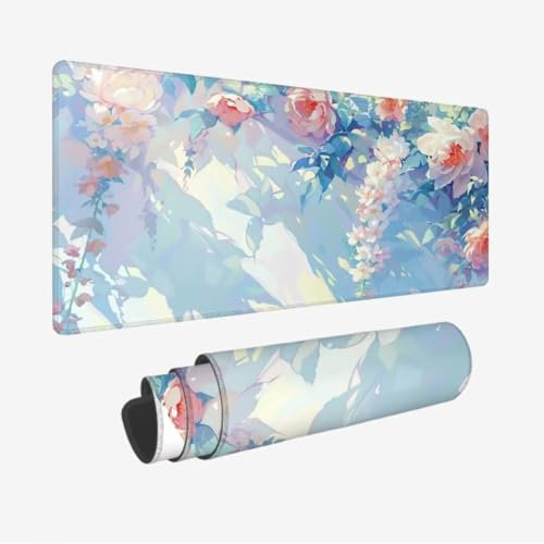 Alfombrilla Ratón XXL 700x400x3mm, Alfombrilla Ratón Luz del sol Mouse Pad, Alfombrilla Escritorio Flores Alfombrilla Raton, Alfombrilla Gaming Impermeable, Desk Mat para Jugadores, PC, Oficina JC-631