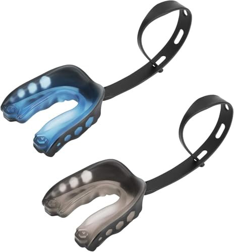 Sport Mundschutz,Mundschutz mit Riemen Sprechen möglich für American Football Kampfsport, Boxen, Kickboxen, Hockey, Football Erwachsene(55mm,2 Stücke)