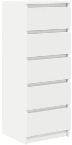 vidaXL Aparador con cajones Blanco 37,5x35x99 cm Madera de ingeniería, Armario de Almacenamiento, Mueble aparador, Mueble de Pasillo, Mueble Buffet