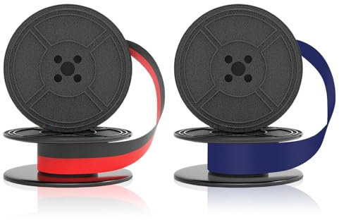 2 Stück Schreibmaschinenband, Klassisches Vintage-Schreibmaschinenband, Schwarz-Rotes Und Blaues Schreibmaschinenband, Praktisches Nylon-Schreibmaschinenband