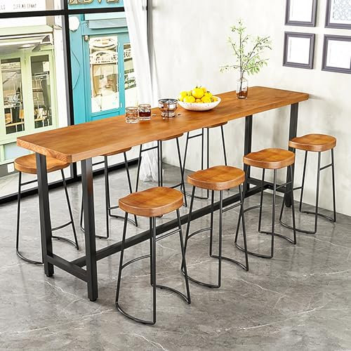 Industrieller Esstisch Aus Massivholz, Stehtisch, Industrieller Bartisch, Esstisch In Thekenhöhe, Schmaler Bistrotisch, for Schmale Räume, Wohnzimmer – Ohne Hocker(200*40*105cm/79*16*41in)