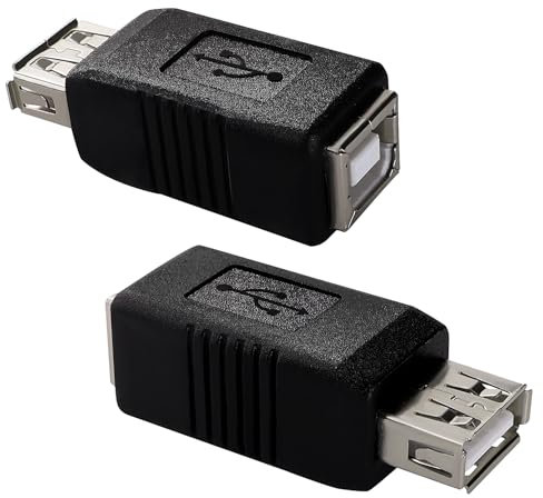 KUOQIY 2 Pezzi Adattatore da USB A a B, USB 2.0 A Femmina a B Stampante Femmina Convertitore, per Stampante, Scanner, Fax, Altro