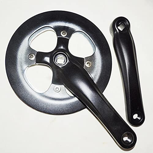 Ymnilian Fahrrad Kurbel,Kurbelgarnitur 44 T 170mm Aluminiumlegierung Feste Gang Fahrrad Kurbel Single Geschwindigkeit Kettenrad Rad Falten Fahrrad Zähne Teller Kurbel