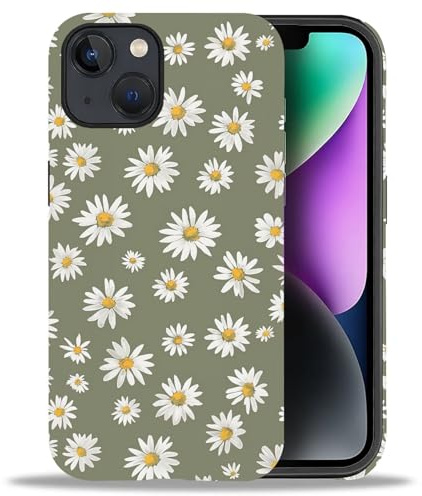 artslion 2 in 1 Cute Hülle für iPhone 14 6.1 Zoll, Stoßfest FallSchutz Handyhülle Gänseblümchen Sturzschutz Case