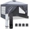 TactFire Pavillon 3x3m Pop-Up Faltpavillon,Wasserdicht Winterfest,Höhenverstellbar,Belüftungssystem,Stahlgestell UV-Schutz 50+,mit 4 Seitenwänden & 4 Sandsäcken,Für Garten,Camping,Party (Anthrazit)