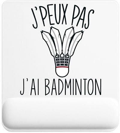 Tapis de Souris Badminton | Accessoire Bureau Ergonomique - Idéal pour Anniversaire, Collègue, Secret Santa Noël, Fête des Pères et Fête des Mères