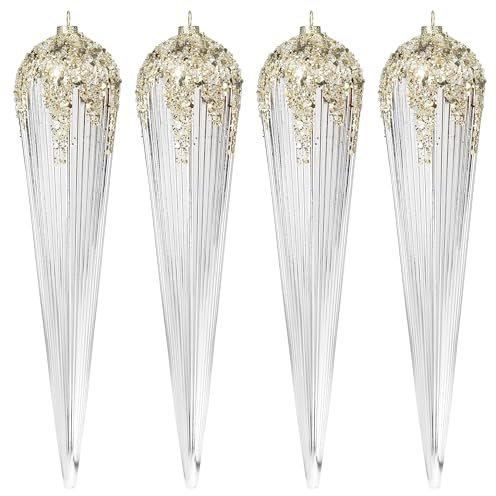 KI Store 30cm weihnachtskugeln kunstsoff 4 Stücke Ornamente für Weihnachtsbaum Christbaumkugeln Plastik Weihnachtsdekoration Kugeln (Silber)