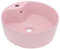 Lavabo de luxe en céramique avec trop-plein, rose mat, 36 x 13 cm, design moderne pour salle de bain, durable et facile d'entretien