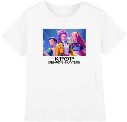 K-Pop Demon Hunters - Heroic Huntrix Huntr/X Kids T Shirt, White, 5-6 Years