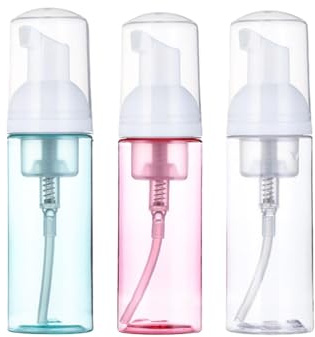 60ml/2oz Foam Pump Bottles,3 Pieces Empty Travel Foam Dispenser Refillable Pump Dispenser for Eyelash Shampoo,Soap,Facial Cleanser,Portable Mini Foam Dispenser Set