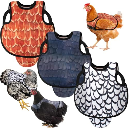 YCCOKJJ 3 Pcs Hühnersattel Verstellbare Riemen Huhn Weste, Wasserdichte Atmungsaktive Sattel Hühnerrücken Und Seitenschutz Wiederverwendbare Geflügelfederschutz Zubehör für Kleine mittelgroße Hühner