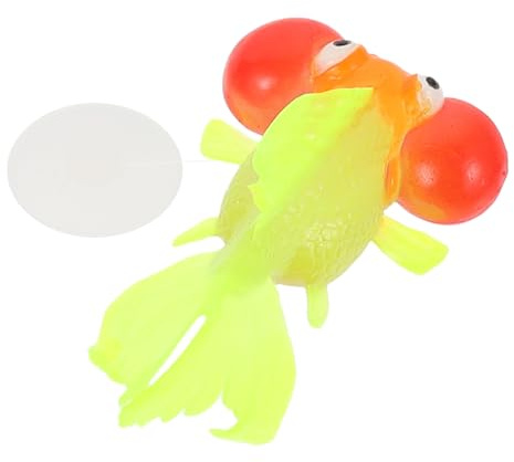 FRCOLOR Silikon Goldfisch Aquarium Dekoration Glühend im Dunkeln Leicht Künstlicher Fisch für Fischtank und Aquarien Deko Gelb Großformat