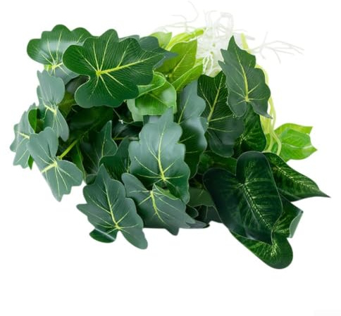 NEIQIUWING Planta acuática artificial de plástico para acuario y pecera, realista para decoración con diseño de hoja de monedas de cobre, planta verde fácil de limpiar para decoración del hogar y
