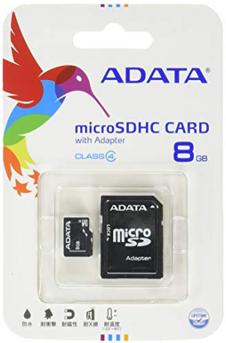 Adata AUSDH8GCL4-RA1 Carte mémoire Micro SD / Micro SDHC avec adaptateur carte SD Class 4 8 Go