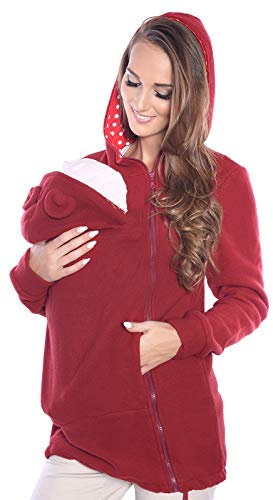 Tragejacke / Fleecepullover für Tragetuch Tragepullover für beide 3073A (40, Wine rot)