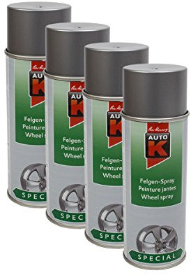 4 x kwasny 233 045 AUTO-K Special Jantes Spray titane/argenté 400 ml