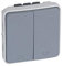 Legrand 069538 Double Interrupteur ou Va et Vient Étanche pour Volets Roulants Plexo Composable IP55, 10A, 250V, Gris