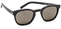 Saint Laurent SL 28 002 Unisex Adult Sunglasses, Black (Black/Smoke), 49, Black (black/smoke), 49