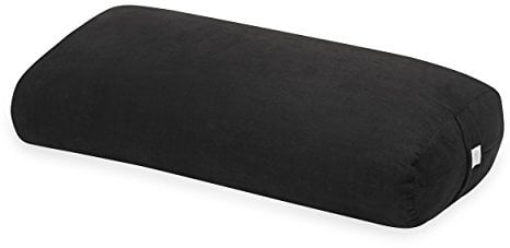 Gaiam Yoga Bolster - Long, Rectangular Meditation Pillow - Supportive Cushion for Restorative Yoga and Sitting on the Floor - Built-In Carrying Handle - Machine Washable Cover - Black