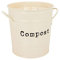 Harbour Housewares Vintage Kitchen Compost Bin - 3.2L - Cream - Steel Indoor Countertop Food Waste Caddy Compost Container with Handles & Removable Inner Liner - Rustic Style Countertop Bin
