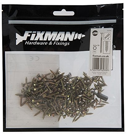 Fixman 816788 Goldstar Advanced Chipboard Screws 3.5 x 15mm 200pk