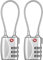 ZHEGE Luggage Padlocks TSA Approved, Flexible Cable Travel Locks, Coded Suitcase Lock, Small Gym Locker Padlock with 3 Digit Combination (Silver, 2 Pack)