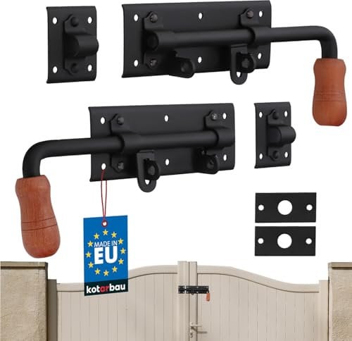 KOTARBAU® Lot de 2 verrous de porte à gauche - 280 mm - Verrou de porte - Verrou de porte avec revêtement par poudre
