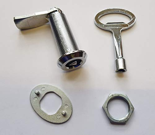 60mm Quarter Turn Spanner Lock Set with Lock, Fixing Plate, Nut and Triangle Spanner Key