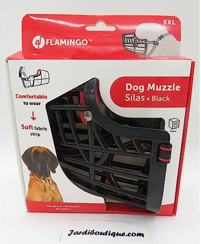 Maulkorb - maulkorb große Hunde - XXL | A:10cm B:6,5cm C:15,5cm D:50-72cm - robust und langlebig - Flamingo Maulkorb Hund Silas