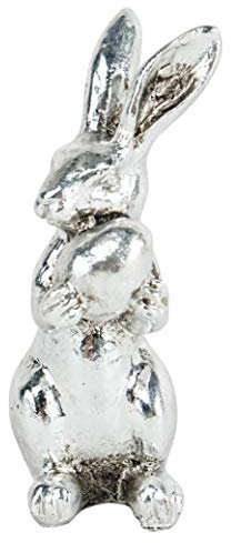 kleine niedliche putzige Mini Osterhasen mit Ei silberfarbig Preis für 2 Stück