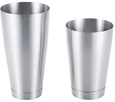 Boston Shakers, Edelstahl Shaker Set Cocktail Shaker Cups 600/750 ML Barkeeper Shaker Mixing Cups für die Herstellung von Boston Martini Cocktail(Silber)
