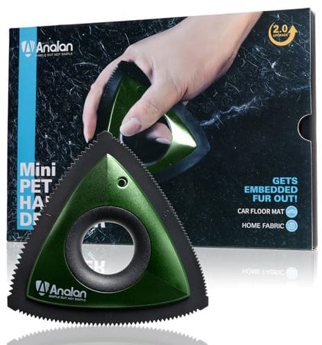 ANALAN Brosse Anti Poils Animaux, Mini Epilateur de Poils d'animaux pour Chiens et Chats, Brosse pour Voitures, Tapis, Peluches, Canapé et Meubles(Green)