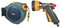 Hozelock Auto Reel with 40m Hose & Multi Spray Ultramax Gun, Grey/Yellow, 16x10x8 cm