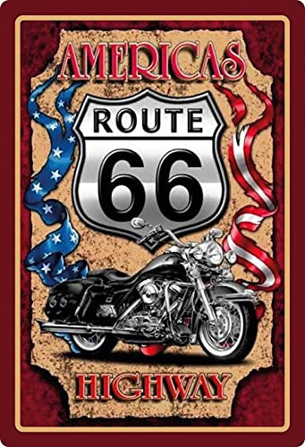 Metall Schild 20x30cm Route 66 American Highway Motorrad USA Blechschild
