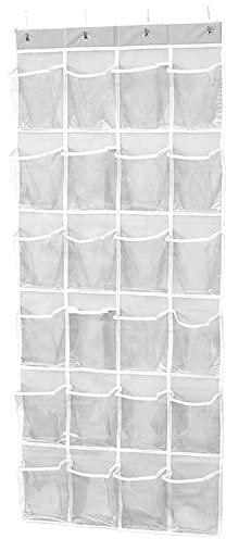AMOS 24 Pair PVC Pockets Over the Door Shoe Organiser Hanging Shoe Rack Space Saving Holder