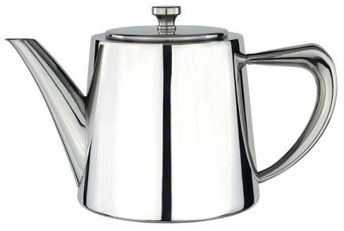 Café Olé DW-018 Derwent Teapot, Stainless Steel, 18oz (500ml), 2 Cup, Mirror Polished