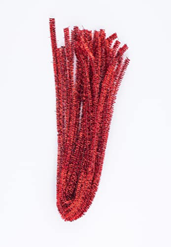 15 glitzer glitter pfeifenreiniger pfeifenputzer bunt zum basteln in rot 50cm lang Ø 8mm Chenilledraht Biegeplüsch pipe cleaner