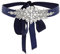 IYOU Strass Hochzeit Gürtel Kristall Schärpe Applikationen Gürtel Braut Abschlussball Kleidergürtel mit Navy blau Schleife zum Frau und Mädchen