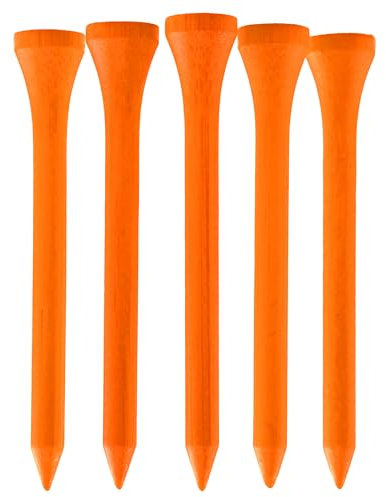 Bambus-Golf-Tees, umweltfreundlich, nachhaltig, robust, 70 mm, Neon-Orange, 1000 Stück