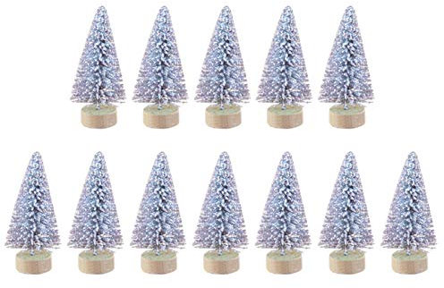 12 Stück Mini Weihnachtsbaum Künstlich Deko - Klein Tannenbaum Miniatur Zeder Tanne Mit Basis, Christbaum Weihnachtsdeko Für Tischdeko Basteln Schaufenster (3.5/4.5/6.5cm Höhe)