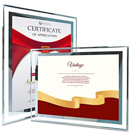 Simon's Shop A4 Bilderrahmen für Urkunden 21x30 cm Glas Fotorahmen A4 Rahmen für Kunstdruck Poster 2 Stück