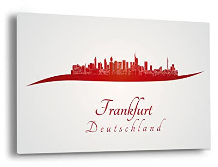 Hustling Sharks® Wandbild Stadtmotiv als XXL Wandbild Frankfurt - Querformat, Stadt Bilder, Wandbild Stadt, Bild Frankfurt, Frankfurt Bild, Frankfurt Skyline Bild, Wanddeko XXL, Deko (105x70cm)