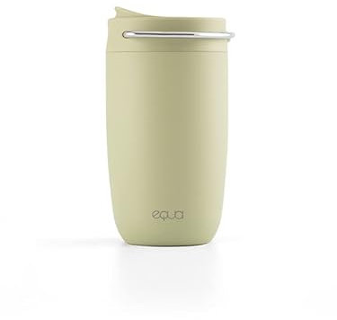 EQUA CUP Matcha - Thermobecher aus Edelstahl mit Keramikbeschichtung - Hält bis zu 4 Stunden heiß - 100% Auslaufsicher & mit Silikonboden - Umweltfreundlich & Stylisch - 300 ml