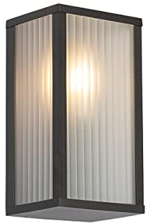 Qazqa Modern außen Wandleuchte, Außenlampe, Wandlampe für den Garten - Charlois - Schwarz, max. 40W, Geeignet für LED, 14cm, IP44, Rechteckig